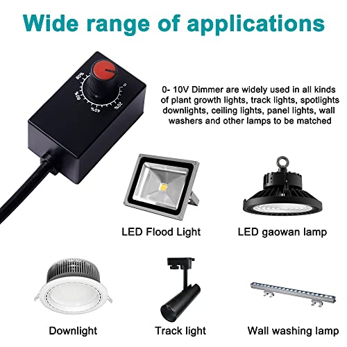 MEIRIYFA DC 0-10V Rotary LED Dimmer Knob Controller Mini Switch PWM Dimming for 0-10V or 1-10V Dimmable Interior Lighting Spotlight Grow Lamp LED Driver (2 Pack)