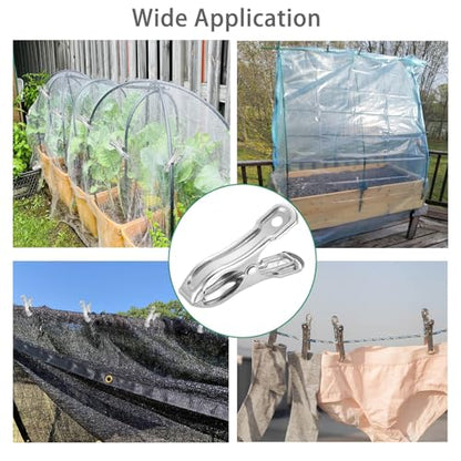 80 Pcs 2inches Gardening Clips for Netting, Metal Clamps Made of Stainless Steel, Have a Strong Grip of Greenhouse Clips Keep the Plant Cover on Garden Hoops - style: 80Pcs