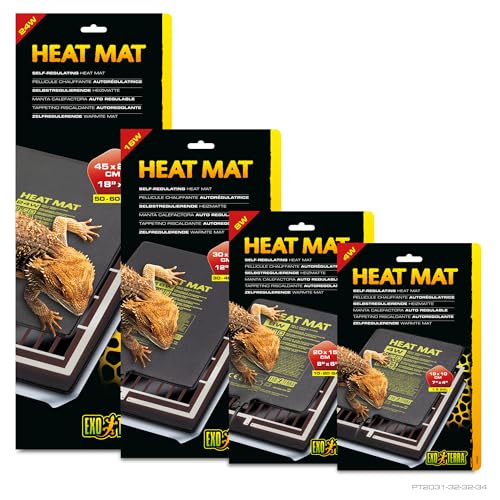 Exo Terra Heat Mat – Self-Regulating Reptile Heating Pad for Terrariums, Conductive Source for Reptiles & Amphibians, Fast Warm-Up, Safe & Energy Efficient, Even Distribution 4W