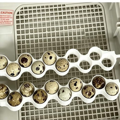 Jumbo Quail Egg Basket for Maticoopx 30 & Zohoko 24 Incubator – Replacement Egg Tray for Large Quail Eggs, Secure Fit Incubation Basket (White) - color: White