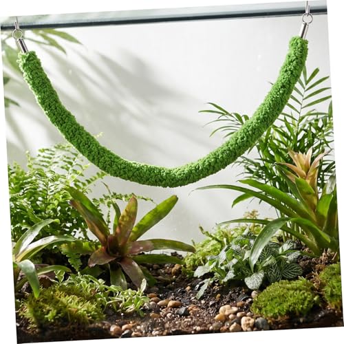 Reptile Climbing Vine Rope with Swing 50cm Realistic Artificial Jungle Moss Vine for Terrarium for Chameleon and Snake Habitat