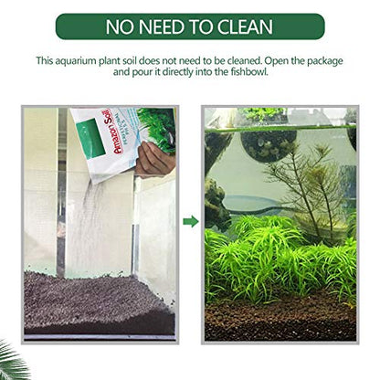 Aquatic Plant Soil, 1000g Aquasoil, Aqua Soil, Aquarium Plant Substrate Fish Bottom Plant Sand Mud for Root Growth of Most Types of Grass