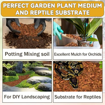 Zeedix 4 Pack Coco Husk Chips for Plants, 4.4LB | 100% Organic Coconut Chips Mulch with Low EC & PH Balance, Indoor Plant Flowers Herbs Vegetables, Reptiles Tanks Substrate - color: 4 pack