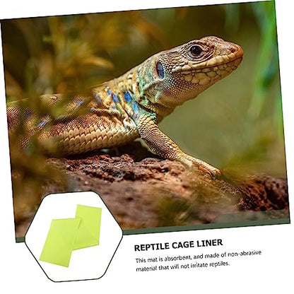 Happyyami 2pcs Reptile Carpet Mat and Washable Liner for Terrarium Bedding for Lizard Turtle Habitat and Non-Absorbent Material