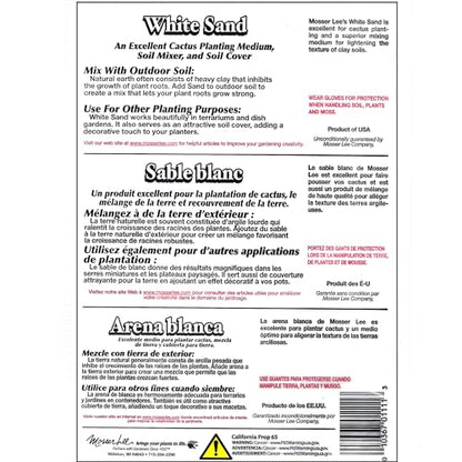 Mosser Lee ML1111 White Sand Soil Cover, 5 lb. - size: No Size
