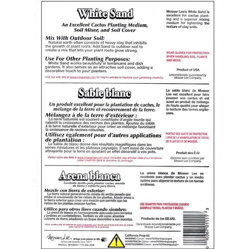 Mosser Lee ML1111 White Sand Soil Cover, 5 lb. (Pack of 8) - size: Pack of 8