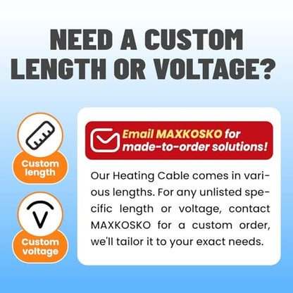 MAXKOSKO Self Regulating Heating Cable from Inside the Pipe, CSA Certified Freeze Protection for Water Supply Pipes, Suitable for Jet Pump and Submersible Pump Applications, 15Ft 120V