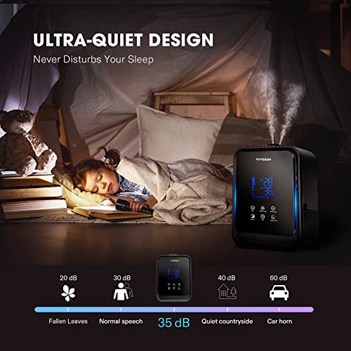 VIVOSUN 4.5L 2-in-1 Cool & Warm Mist Ultrasonic Humidifier with Essential Oil Box & Remote Control for Bedrooms, Offices, Plants, Babies, Dryness, and Skincare - style: 4.5L 2-in-1 Cool & Warm Mist Humidifier