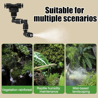 Reptile Mister Nozzles, 1/2PCS Fine Rainforest Tank Sprinkler 360° Adjustable Terrarium Fogger for 6mm/0.24'' Outer Diameter Hose - color: 1PCS