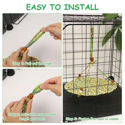 Jspupifip Bearded Dragon Bed, Large Reptile Hammock for Lizard Cage, Gecko & Chameleon Accessories - color: Green