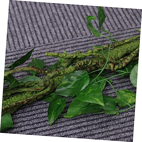 Sosoport 3pc Bendable Jungle Vines Decor for Reptile Habitat Flexible Artificial Leaf Vines with Cups for Lizards Snakes Frogs and More for Terrariums and Aquariums