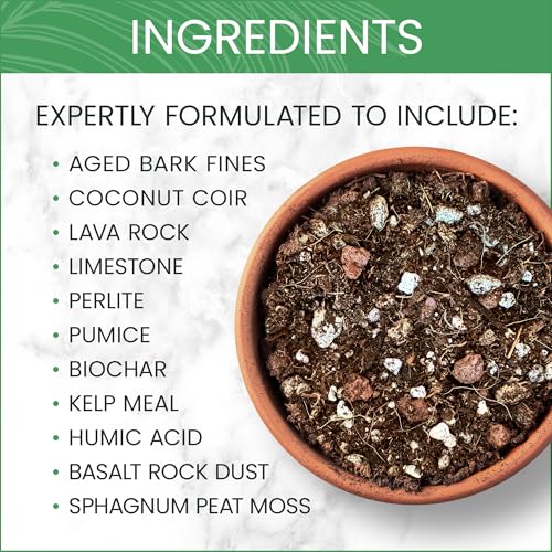 Purived Premium Houseplant Potting Mix | 4 Quarts | Ideal Soil Drainage & Moisture Retention for Indoor Potted Plants | with Kelp, Biochar, Lava Rock & Humic Acid | Made in USA
