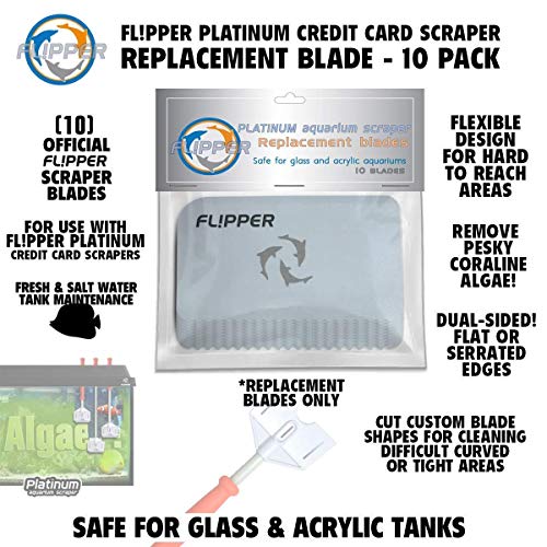 Flipper Platinum Aquarium Hand Scraper Tool – Glass and Acrylic Fish Tank Cleaner – Aquarium Glass Cleaner - Aquarium Glass Scraper with Serrated Blade 28"