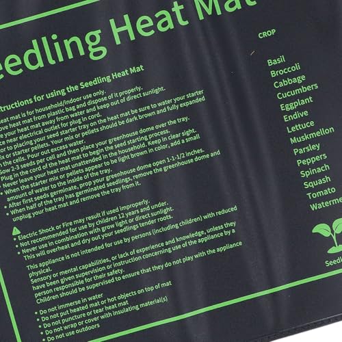 POCREATION 2 Pack Seedling Heat Mat, Plant Heat Mat for Plant Starting PVC IPX7 Warm Hydroponic Heating Pad for Indoor Home Gardening Seed Starter (US Plug 120V)