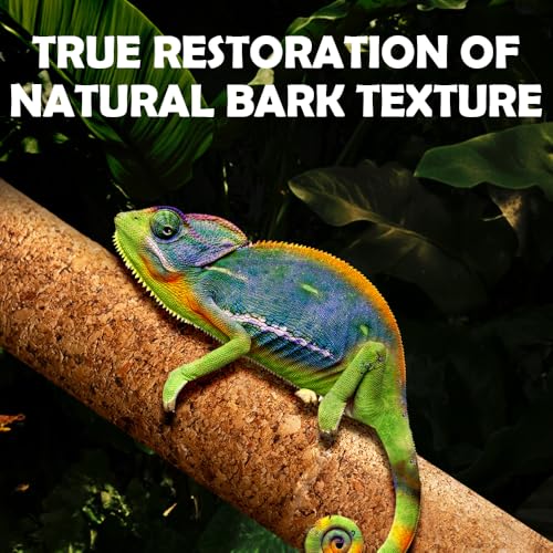 DQITJ 2 Pack Reptiles Climbing Branch Natural Tree Frog Cork Wood Stick Cork Branch for Frog Snake Lizard Bearded Dragon Chameleon
