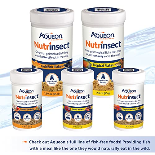 Aqueon Nutrinsect Fish-Free Fish Food, Betta Pellets, 1.41 oz - size: 1.41 Ounce (Pack of 1), style: Betta Pellets