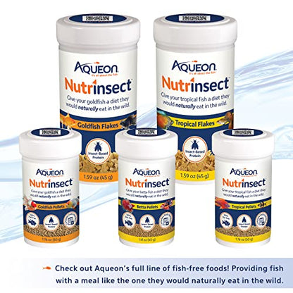 Aqueon Nutrinsect Fish-Free Fish Food, Betta Pellets, 1.41 oz - size: 1.41 Ounce (Pack of 1), style: Betta Pellets