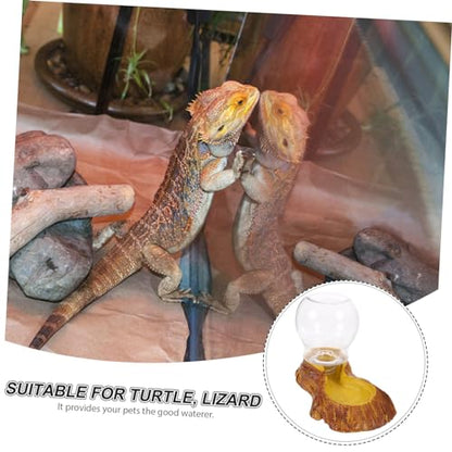 Automatic Resin Waterer for Turtles and Lizards 1.5L Capacity Crawler Water Dispenser Landscape Decoration for Reptile Terrariums