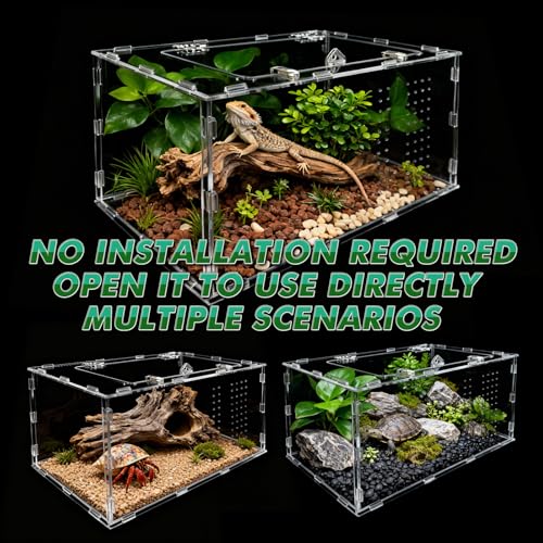 The Ultimate Small Animal Terrarium 7.9" x 5.9" x 11.8": A Versatile Reptile Serving as a Complete Starter Tank for a Wide Range of Species Including Lizards, Geckos, Frogs, Crabs, and Spiders