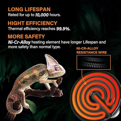 Simple Deluxe 150W Ceramic Heat Lamp Reptile Heat Emitter Heater Lamp Bulb No Light with Free Digital-Thermometer, for Pet Brooder Coop Chicken, Dragon Turtle Lizard Snake Aquarium Tank - size: 150 Watts, style: Bulb *1+Thermometer