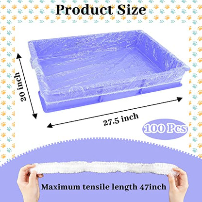 BNOSDM 100 PCS Disposable Rabbit Cage Liner Plastic Guinea Pig Cage Bedding Hamster Litter Pan Bags Universal Toilet Film for Bunny Chinchilla Ferret Hedgehog Small Animals (47") - color: Transparent-100 Pcs