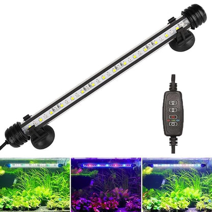 Submersible Aquarium Light Underwater Fish Tank Light with Timer Auto On/Off, LED Aquarium Light Bar 3 Light Modes Dimmer Adjustable Brightness,11.4inch (with Timer&dimmer) - color: 11.4inch (With Timer&dimmer)