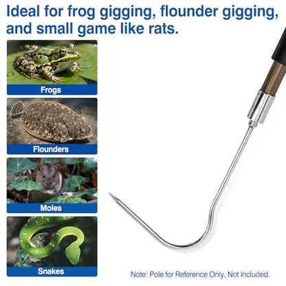 Cyfie 5/7 Prong Fishing Harpoon, Stainless Steel Gig Gaff Hook with 8mm Screw, Harpoon Hook for Hunting Fish Flounder Frog Gig in Pond River Lake, Capable for Fishing Gaff Gig Pole - color: 1 Prong with 8mm screw