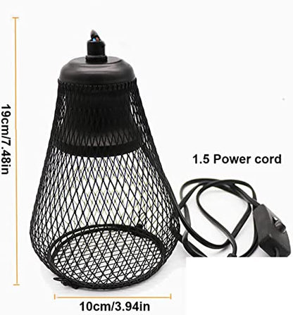 Reptile Heat Lamp, 25-150W Heat Lamp with Lampshade and Anti-Bite Iron Tube, Infrared Ceramic Heater, for Chicken Lizard Brooder Coop Aquarium,150W - size: 150W