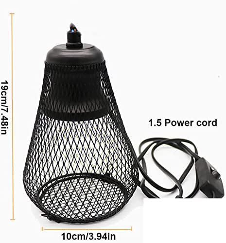 Reptile Heat Lamp, 25-150W Heat Lamp with Lampshade and Anti-Bite Iron Tube, Infrared Ceramic Heater, for Chicken Lizard Brooder Coop Aquarium,25W - size: 25 Watts