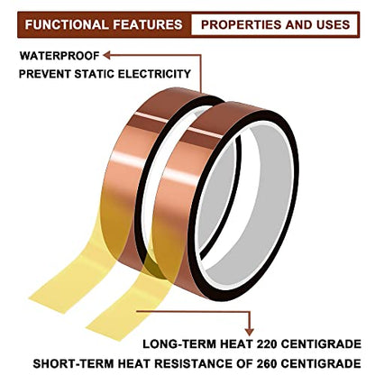 High Temperature Tape Heat Tape Heat Resistant Tape Heat Transfer Tape Heat Tape for Sublimation No Residue 10mm X 33m 108ft - color: Brown