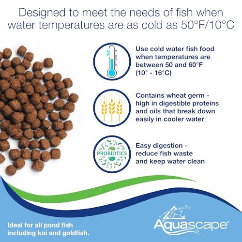 Aquascape Premium Cold Water Fish Food Pellets (4.4 lbs / 2 kg) - size: 4.4 Pound (Pack of 1), style: Large Pellet