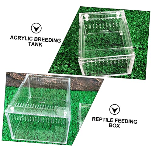 Mipcase 1pc Transparent Reptile Breeding Box Durable Terrarium Container for Snakes Lizards and Frogs Easy to Clean Spacious Habitat for