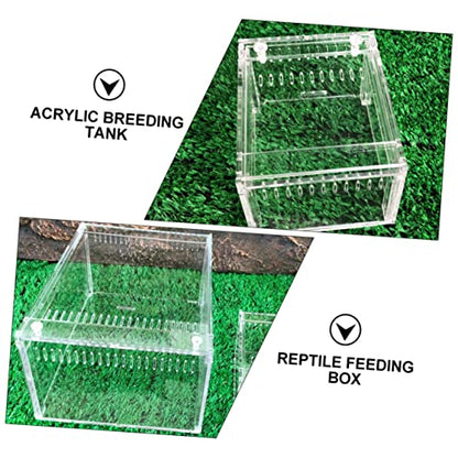 Mipcase 1pc Transparent Reptile Breeding Box Durable Terrarium Container for Snakes Lizards and Frogs Easy to Clean Spacious Habitat for