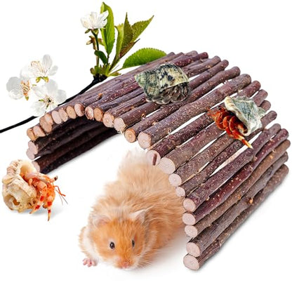 Hermit Crab Hideout & Climbing Toys - Large Size Reptile Climbing Decor for Small or Medium Hermit Crab Habitat (Crabs Climb Bridges) - size: 11.8*5.9 inch