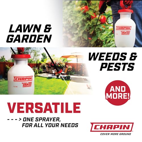 Chapin 20084: 1 Gallon Pump Sprayer – Lawn & Garden Sprayer for Weeds, Pesticides & More – 4-in-1 Spray Nozzle, Comfort Handle & Splash Guard – Durable & Lightweight