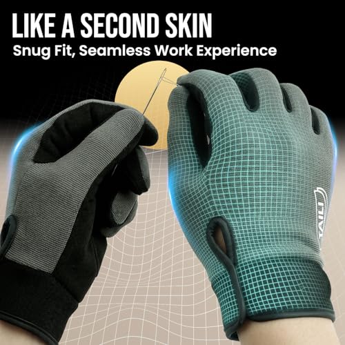 TAILI 2 Pairs Level 2 Needlestick, Level 5 Puncture Resistant Work Gloves, Feather-Light Comfort, Grip Enhanced Cut Resistant Gloves for Gardening, Carving, Fishing, Touchscreen & Breathable, S - size: Small, style: 2 Pairs