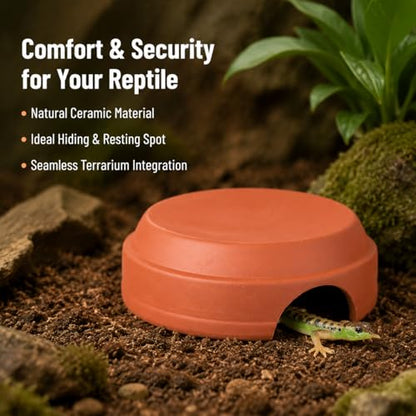 Terracotta Snake Hide, Reptile Hide Cave for Geckos Scorpions, Terrarium Decor Reddish Brown 100g, Average Reptile Hide (Diameter - size: average Reptile Hide (Diameter