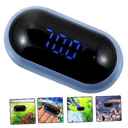Healifty Digital Aquarium Thermometer High Precision Fish Tank Temperature Gauge with LED Display Blue Eye Fahrenheit for Reptile Box and Home Use Water Temp Measure Device