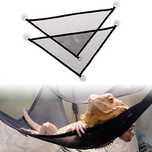 2Pcs Bearded Dragon Lizard Hammock - Breathable Mesh Geckos Hammock Reptile Hammock, Suitable for Lizard, Axolotls, Anoles, Geckos, Snakes, Chameleon