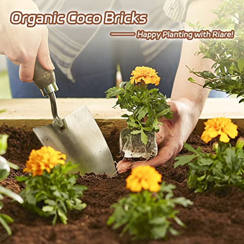 Riare 8pcs Organic Coco Coir Bricks Soil Blocks- 100% Natural Compressed Coco Peat Brick Coconut Fiber Substrate with Low EC& pH Balance, High Expansion Coco Coir Pith Coconut Husk for Garden - color: Pack of 8