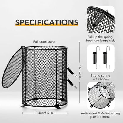 Simple Deluxe 2 Pack Reptile Heat Lamp Cage Heater Guard Anti Scald Mesh Cover, Heating Lamp Lampshade for Lizard Bearded Dragon Turtle Snake Terrarium - size: 2 Pack, style: Lamp Cage