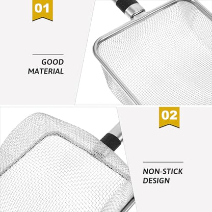 Kisangel Stainless Steel Cat Litter Scoop 11.22 Inch Mesh Sifter Metal Litter Box Scooper for Fast Clumping Waste Removal Non-Stick Surface 1 Pack for Home and Pet Store Use