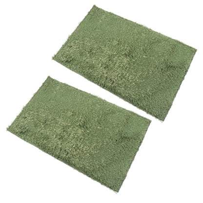 2Pcs Moss Reptile Carpet Liner for Terrarium Breathable Substrate for Lizards Iguanas Tortoises Non Adhesive Soft Reusable Crawler Mats