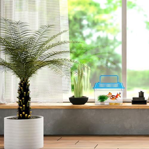 BESPORTBLE Small Fish Tank 4pcs Portable Reptile Habitat Plastic Turtle Tank with Lid Handle Clear Reptile Terrarium Hamster Box for Fish Snakes Aquarium