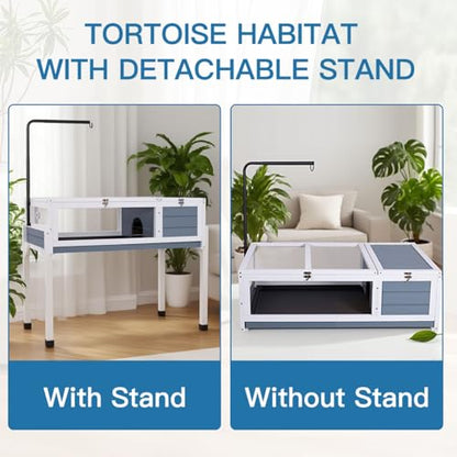 FunXplore Tortoise Habitat Enclosure House Turtle Cage Indoor Reptile for Small Animals Lizards