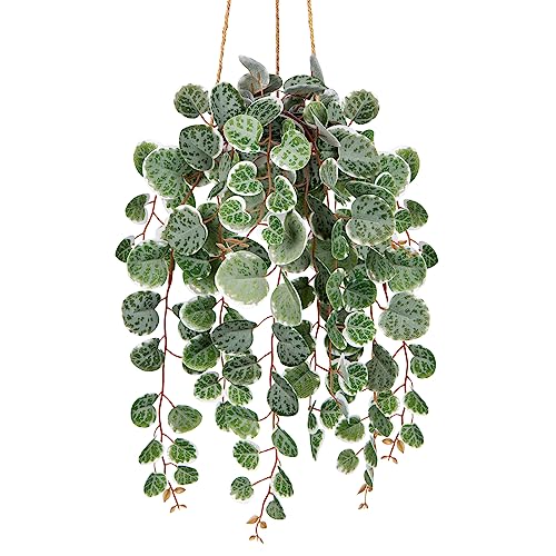 Briful Artificial Hanging Plants with Pot 17'' Fake String of Heart Vines Plants Faux Hanging Greenery for Home Room Office Garden Balcony Patio Front Door Hanging Decor - color: Fake Hanging Plant#3