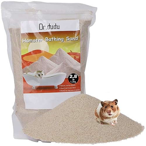 DR.DUDU Hamster Bath Sand, 2.8lb Dust Free Desert Sand or Potty Litter Sand for Hamster Chinchillas Gerbil Syrian Mice Small Animals (Beige) - color: Beige, size: 2.8lb