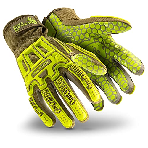 HexArmor Cut and Puncture Resistant Impact Protection Work Gloves | Rig Lizard® Series 2030X | Medium - color: Rig Lizard 2030x | Hi-vis Color Scheme, size: Medium (Pack of 1)