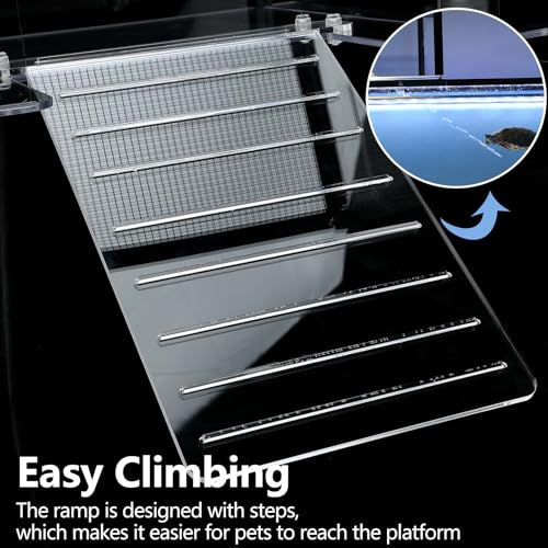 Turtle Topper Basking Platform for Aquatic Turtles 40 Breeder 75 Gallon, Aquatic Reptile Ramp Dock, Terrace, Turtle Tank Accessories - size: Extra Large