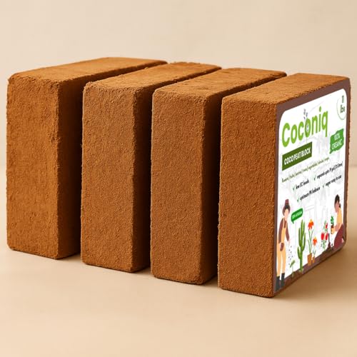 Coco Coir Block 4 Blocks (40 Pounds) - Large Compressed Coconut Fiber Brick for Potting, Gardening, Planting, Seed Starting, Indoor & Outdoor Plants - color: Block (40 lbs)